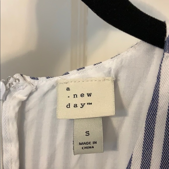 Blue and White Striped Jumpsuit - Small - Picture 3 of 3